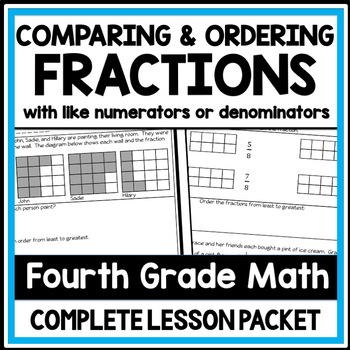 Preview of Comparing Fractions with Like Denominators, Comparing & Ordering Fractions