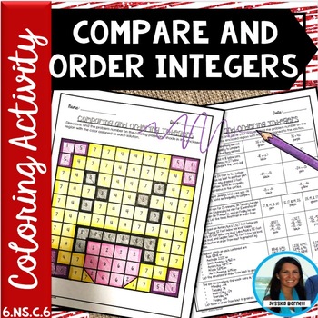 Preview of Comparing and Ordering Integers Activity Coloring Worksheet