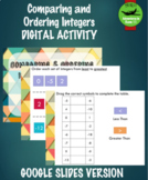 Comparing and Ordering Integers - Digital Activity (Google