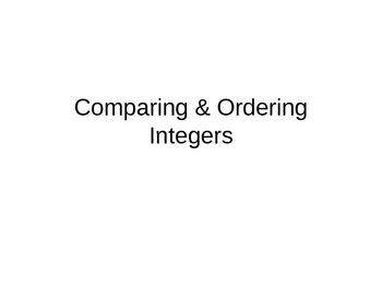 Preview of Comparing and Ordering Integers PowerPoint