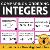 Comparing and Ordering Integers Task Cards 6.NS.C.7