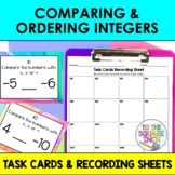Comparing and Ordering Integers Task Cards | Math Center P