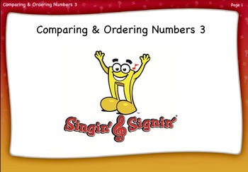 Preview of Comparing and Ordering Numbers Lesson 3 Third Grade by Singin' & Signin'