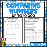 Comparing and Ordering Numbers to 10 000 Worksheets