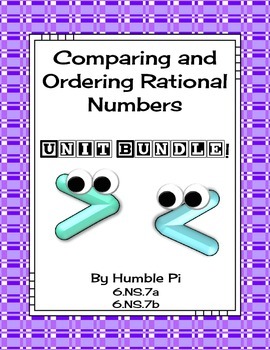 Comparing and Ordering Rational Numbers Bundle-6.NS.7a, 6.NS.7b