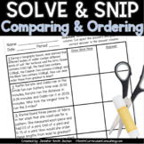 Comparing and Ordering Rational Numbers Solve and Snip® Wo