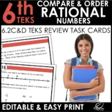Comparing and Ordering Rational Numbers Task Cards | TEKS 