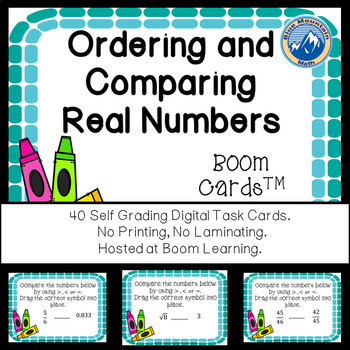 Preview of Comparing and Ordering Real Numbers Boom Cards--Digital Task Cards