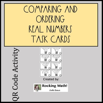 Preview of Comparing and Ordering Real Numbers QR Code Task Cards