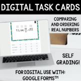 Comparing and Ordering Real Numbers Task Cards - PDF and G