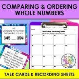 Comparing and Ordering Whole Numbers Task Cards | Math Cen