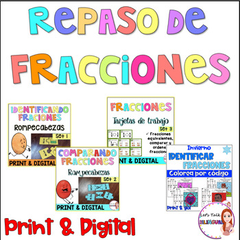 Preview of Comparing fractions in Spanish - Identificar y comparar fracciones