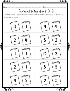 comparing numbers 0 10 by yourstrulie teachers pay teachers