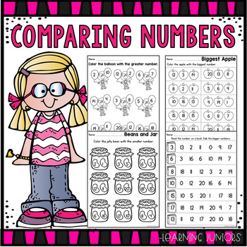 comparing numbers worksheets by learning juniors tpt