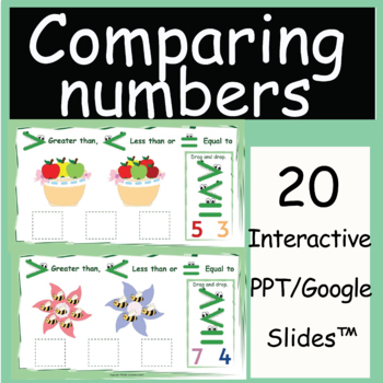 Preview of Comparing numbers - Greater than, Less than, Equal to - Interactive Slides