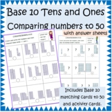 Compare numbers to 50 Base 10 Tens and Ones > < = greater,
