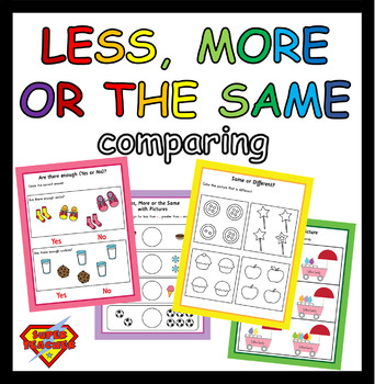 Preview of Comparing numbers worksheet  less, more or the same for Christmas 