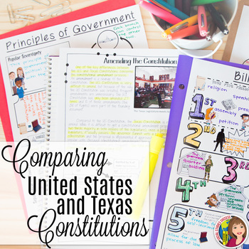 Preview of Comparing the Texas and US Constitution for Texas History 7th Grade