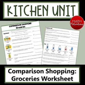 Preview of Comparison Shopping: Groceries Worksheet