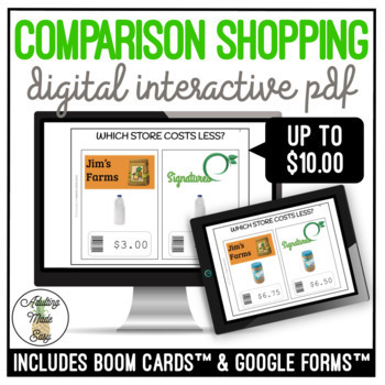 Preview of Comparison Shopping {up to $10} Digital Interactive Activity