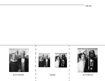 Preview of Comparison Text-Structure Foldable - American Gothic and Parody