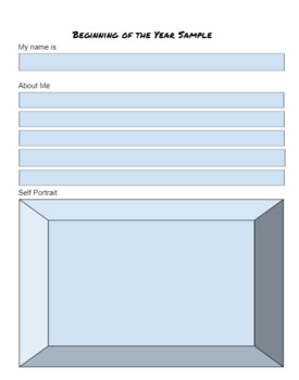 Preview of Comparison Writing and Self Portrait Sample Worksheets