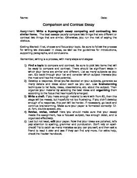 compare and contrast essay jobs example