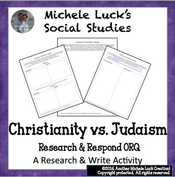 Preview of Comparison of Christianity to Judaism Research ORQ