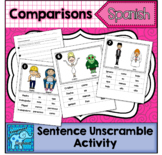 Comparisons Spanish Sentence Writing Station Activities