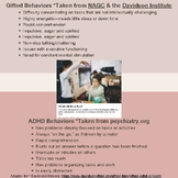Comparisons of ADHD and Giftedness