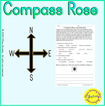 Preview of Compass Rose Introduction Relating to Maps & Reading Letters & Directions