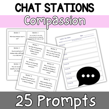Preview of Compassion Chat Stations- 6th, 7th, 8th Grade Character Education