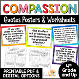 Compassion Quotes Posters and Worksheets: Character Traits