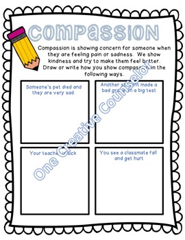 Compassion Worksheet Printable by One Creative Counselor | TPT