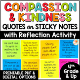 Compassion and Kindness Quotes on Sticky Notes with Digita