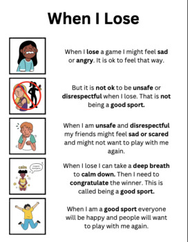 Competitive Behaviors Social Emotional Learning Story by Mslovejoyteaches