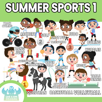 Preview of Competitive Sports Games - Summer Pack 1 Clipart (Lime and Kiwi Designs)