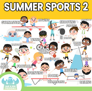 Preview of Competitive Sports Games - Summer Pack 2 Clipart (Lime and Kiwi Designs)