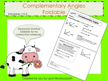 Preview of Complementary Angles Foldable