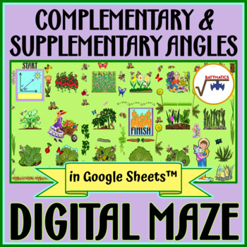 Preview of Complementary Angles & Supplementary Angles SELF CHECKING SPRING DIGITAL MAZE