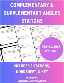 Preview of Complementary & Supplementary Angles Stations