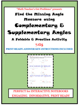 Preview of Complementary & Supplementary: Find the Missing Angle