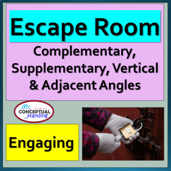 Preview of Complementary, Supplementary, Vertical & Adjacent Angles | ESCAPE ROOM | Part 2