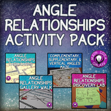 Complementary, Supplementary, & Vertical Angles Activity Bundle