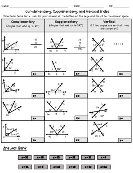 lesson 2 homework practice complementary and supplementary angles answer key