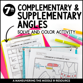 Preview of Complementary and Supplementary Angles Activity | Solve for Missing Angle