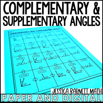 Preview of Complementary and Supplementary Angles Activity Maze Worksheet
