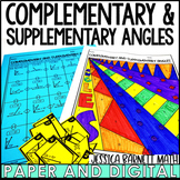 Complementary and Supplementary Angles Activity and Worksh