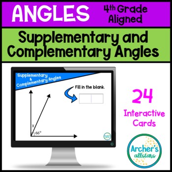 Preview of Find the Missing Angle Complementary and Supplementary Task Cards