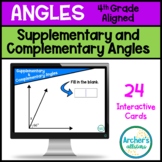 Find the Missing Angle Complementary and Supplementary Task Cards
